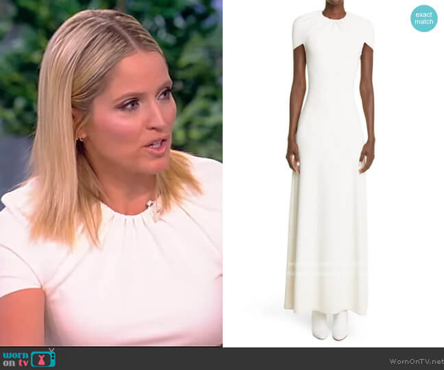 Brandon Maxwell Cape Sleeve Jersey Gown worn by Sara Haines on The View