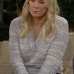 Brooke’s blue marled polo sweater on The Bold and the Beautiful
