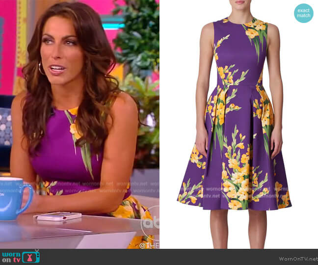 Carolina Herrera Gladiolus Print Fit & Flare Dress worn by Alyssa Farah Griffin on The View