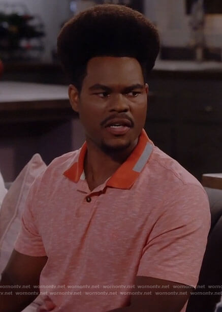 Carter’s orange polo shirt on Call Me Kat