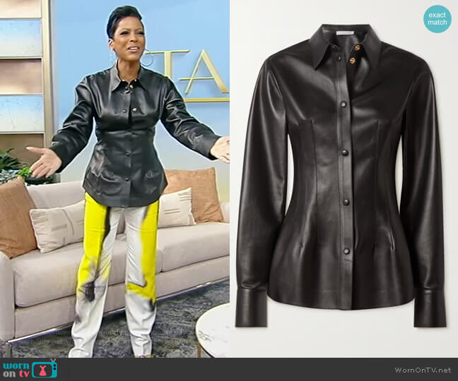 Chloe Leather shirt worn by Tamron Hall on Tamron Hall Show