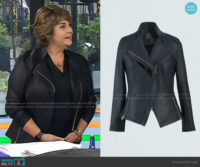 Clara Sunwoo Liquid Leather Signature Jacket in Black worn by Jill Bauer on Today