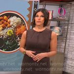 Dana Jacobson’s brown zip front sheath dress on CBS Saturday Morning