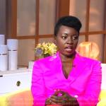 Danai’s pink blazer and striped pants on Good Morning America
