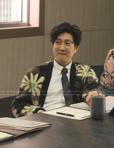 Daniel’s floral cardigan on Reasonable Doubt