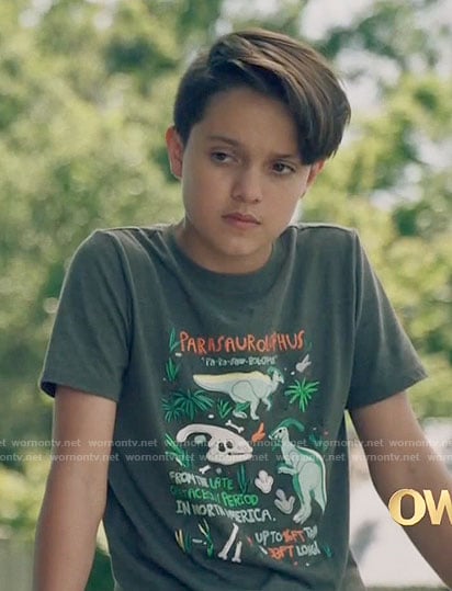 Dante’s Parasaurolophus t-shirt on Queen Sugar