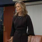 Diane’s black belted dress on The Young and the Restless