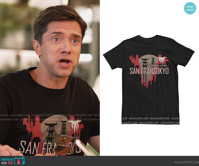 Disney Big Hero 6 San Fransokyo Tee worn by (Topher Grace) on Home Economics