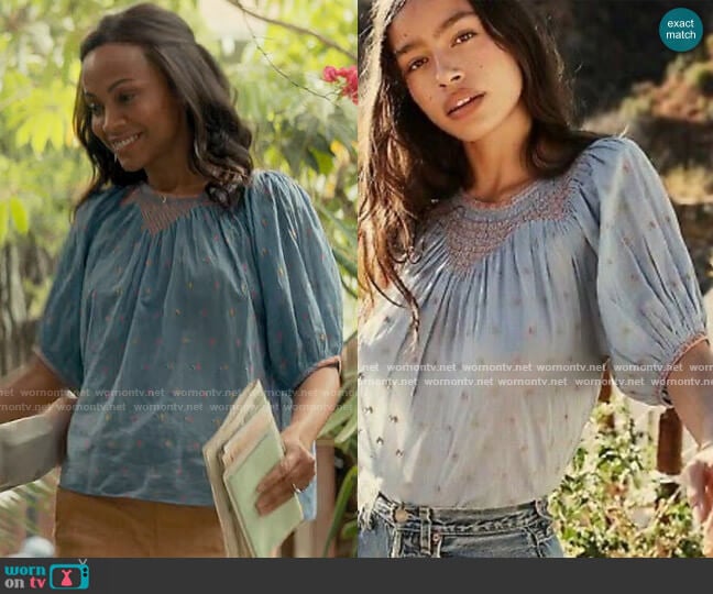 Doen Amna Top worn by Amy Wheeler (Zoe Saldana) on From Scratch