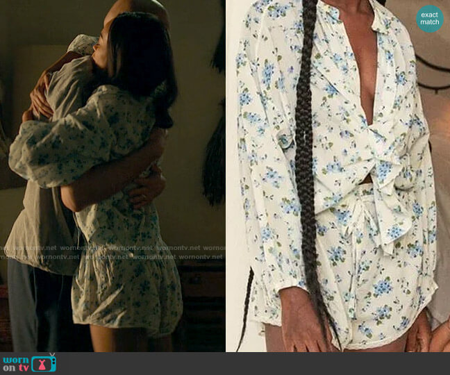 Doen Scout Shorts in Primrose Floral worn by Amy Wheeler (Zoe Saldana) on From Scratch