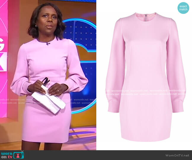 Dolce & Gabbana Long-Sleeve Dart-Detail Dress worn by Deborah Roberts on Good Morning America