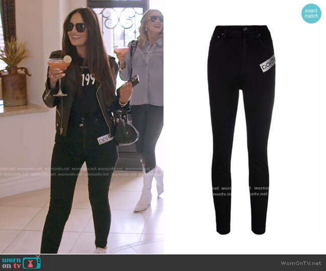 Dolce & Gabbana Logo-Embellished Skinny Jeans worn by Lisa Barlow on The Real Housewives of Salt Lake City