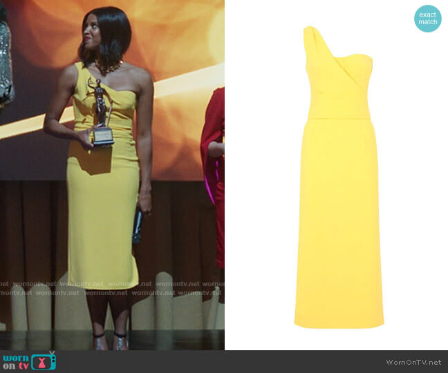 Dolce & Gabbana One-shoulder midi dress worn by Mallory Book (Renée Elise Goldsberry) on She-Hulk Attorney at Law
