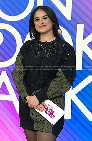 Donna’s black and green eyelet dress on Today