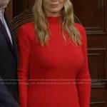 Donna’s red long sleeve dress on The Bold and the Beautiful