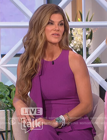 Dr. Dendy Engelman’s purple ruffle jumpsuit on The Talk