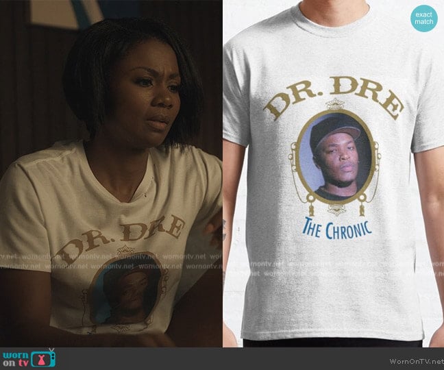 Coolhiphoptees The Chronic T-Shirt worn by Jax Stewart (Emayatzy Corinealdi) on Reasonable Doubt