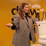 Drew’s gray plaid blazer on The Drew Barrymore Show