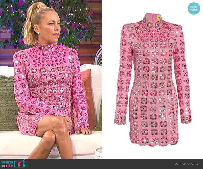 Dundas Jordan Beaded Sheer-Back Minidress worn by Sutton Stracke on The Real Housewives of Beverly Hills