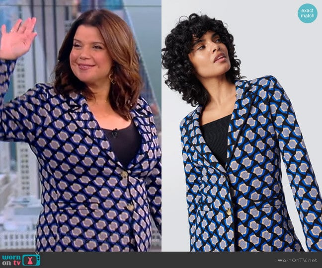 Diane von Furstenberg Disa Wool Jacquard Blazer worn by Ana Navarro on The View