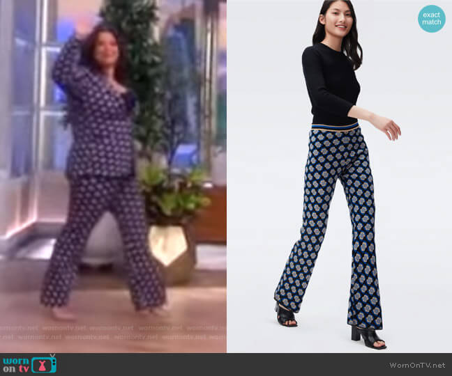 Diane von Furstenberg Karissa Wool Jacquard Pants worn by Ana Navarro on The View