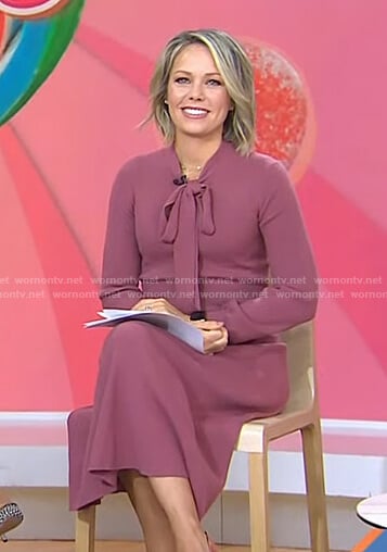 Dylan’s pink tie neck dress on Today