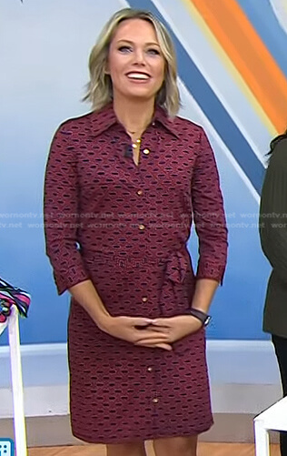 Dylan’s red geometric shirtdress on Today