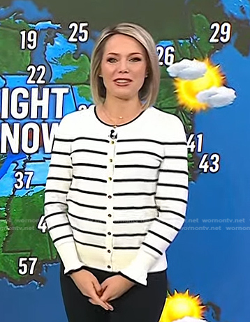 Dylan’s white striped cardigan on Today