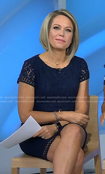 Dylan’s navy lace mini dress on Today