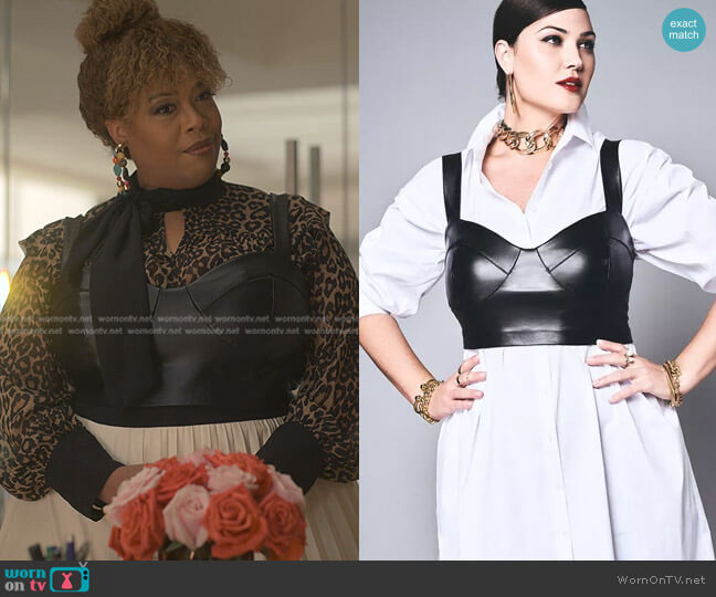 Eloquii Faux Leather Bustier worn by Krystal Walters (Angela Grovey) on Reasonable Doubt