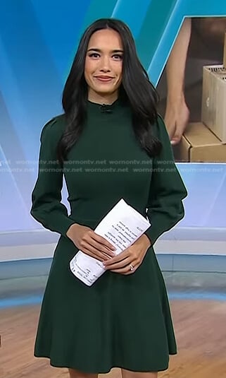 Emilie’s green puff sleeve dress on Today