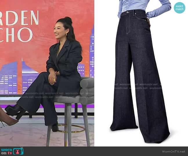 Et Ochs Ezra High Rise Wide Leg Jeans in Denim worn by Arden Cho on Today