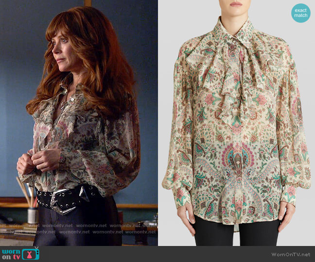 Etro Paisley Blouse worn by Nicolette Roman (Anna Friel) on Monarch