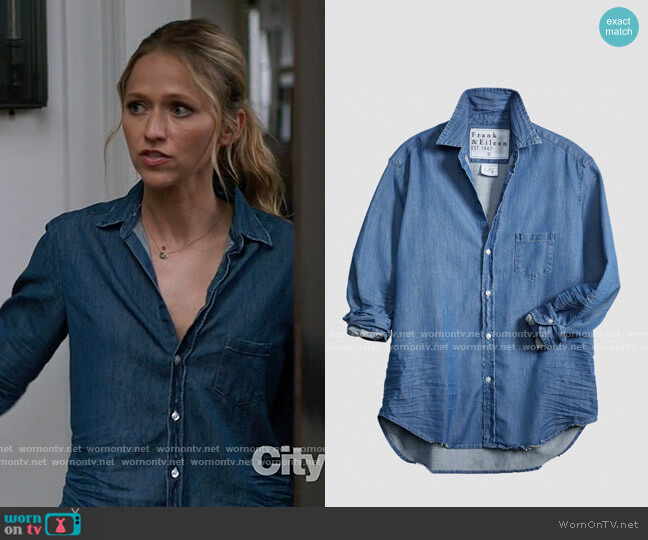 Frank & Eileen Eileen Shirt in Vintage Stonewashed Indigo worn by Avery Quinn (Johanna Braddy) on Chicago Med