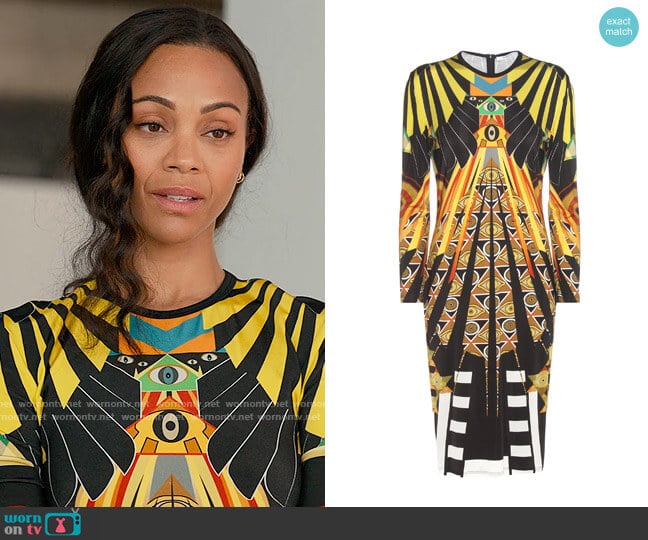Givenchy Egyptian Printed Dress worn by Amy Wheeler (Zoe Saldana) on From Scratch