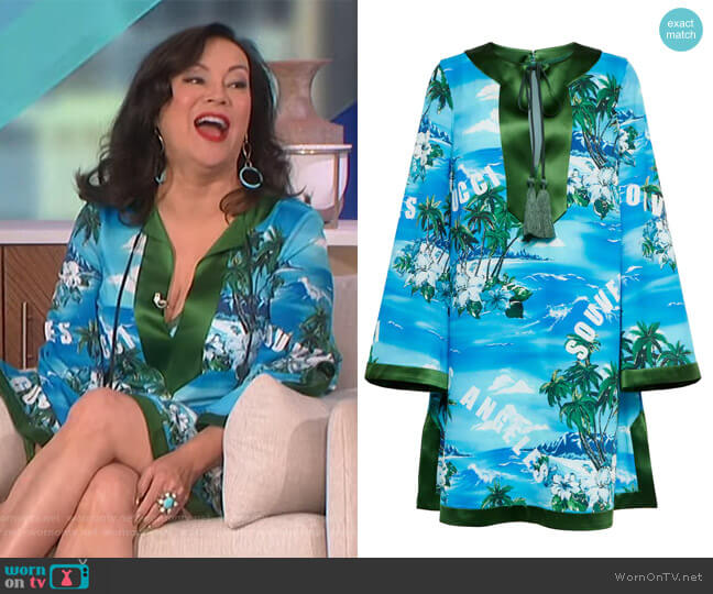Gucci Printed minidress worn by Jennifer Tilly on The Talk
