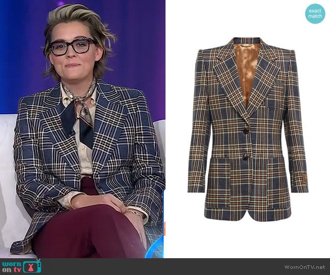 Gucci Single-Breasted Check Blazer worn by Brandi Carlile on Today