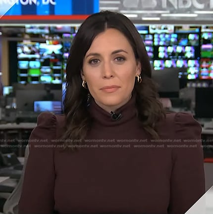 Hallie’s brown puff sleeve top on Today