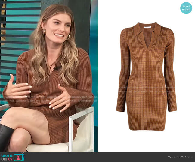Helmut Lang Marl Mini Dress worn by Caitlin Bassett on Access Hollywood