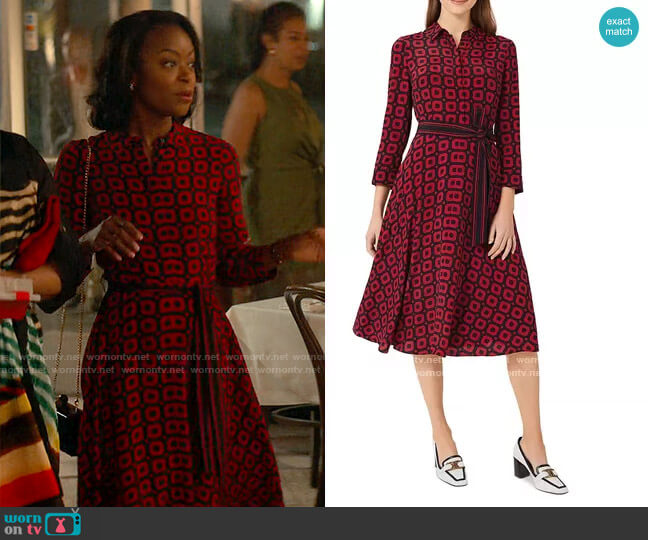 Hobbs London Alex Geo Print Midi Shirt Dress worn by Zora Wheeler (Danielle Deadwyler) on From Scratch