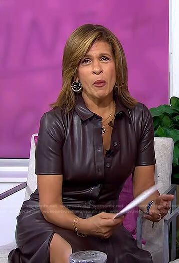 Hoda’s brown leather shirtdress on Today