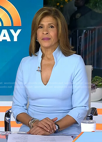 Hoda’s light blue v-neck dress on Today