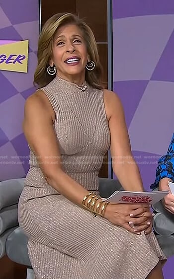 Hoda’s metallic ribbed dress on Today