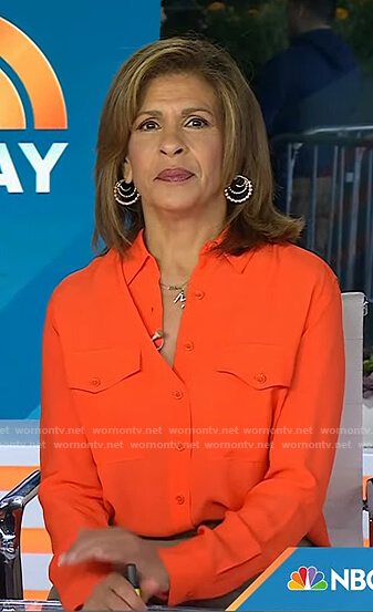 Hoda’s orange button down shirt on Today