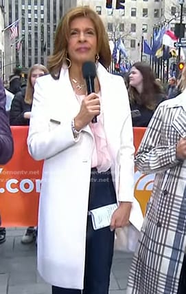 Hoda’s white wrap coat on Today