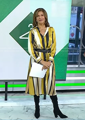 Hoda’s yellow striped shirtdress on Today