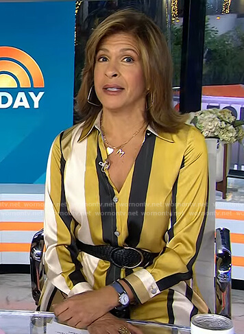 Hoda’s yellow striped shirtdress on Today