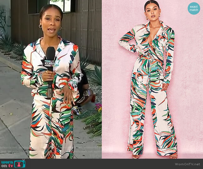 House of CB Salvaza Blouse worn by Zuri Hall on Access Hollywood
