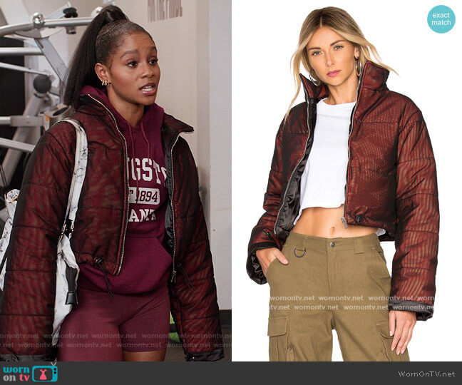 I Am Gia Road Warrior Jacket worn by Simone (Geffri Hightower) on All American Homecoming
