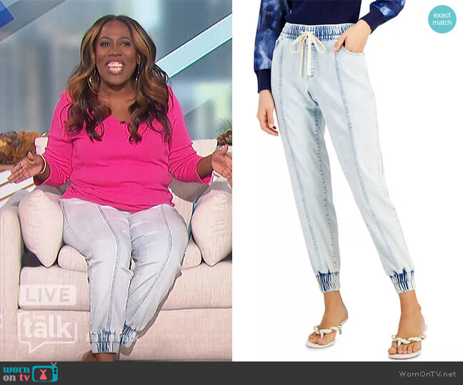 INC International Concepts Mid Rise Denim Joggers worn by Sheryl Underwood on The Talk